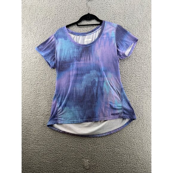 Marmot Lightweight Tie-Dye Performance T-Shirt With Scoop Neck  Size Large - Picture 1 of 9